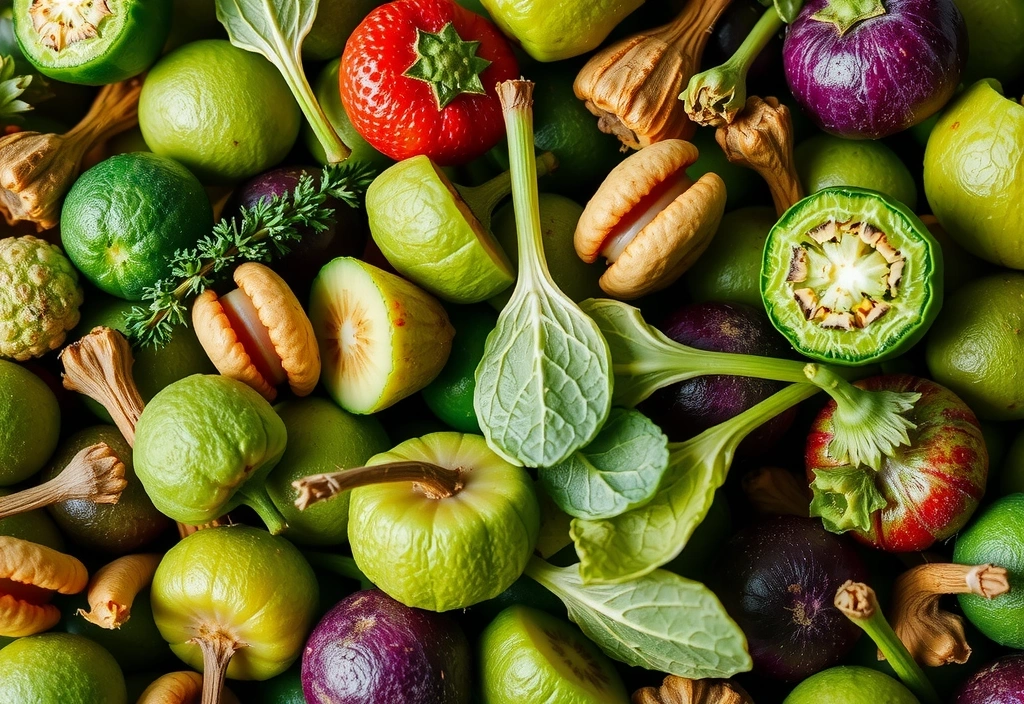 Close-up of vibrant, fresh botanicals and herbs