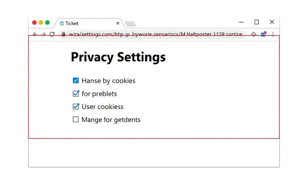 Illustration of browser settings for cookie management