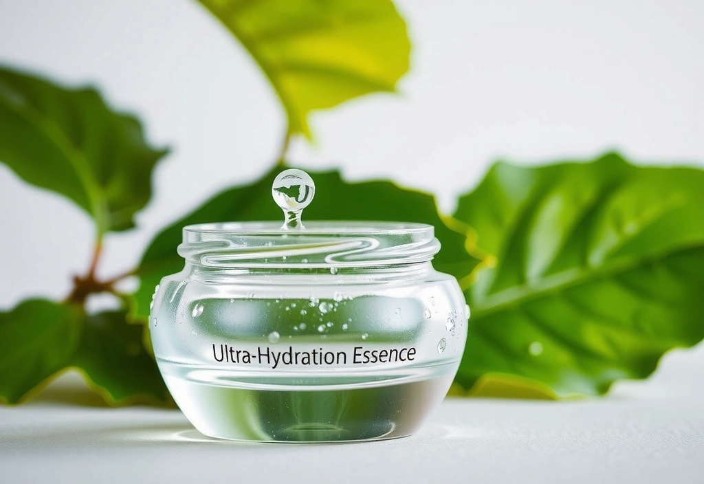 Delicate jar of Ultra-Hydration Essence with dewy effect
